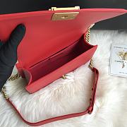 Chanel Leboy Bag Chevron Red Lambskin Gold 25cm - 4