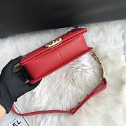 Chanel Leboy Bag Chevron Red Lambskin Gold 25cm - 3