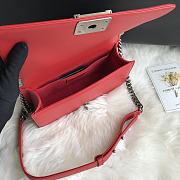 Chanel Leboy Bag Chevron Red Lambskin Silver 25cm - 4