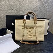 Chanel Shopping Tote Bag Canvas Beige 38x32x18cm - 1
