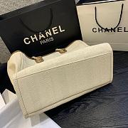 Chanel Shopping Tote Bag Canvas Beige 38x32x18cm - 5