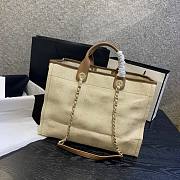 Chanel Shopping Tote Bag Canvas Beige 38x32x18cm - 3