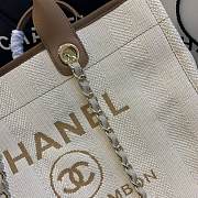 Chanel Shopping Tote Bag Canvas Beige 38x32x18cm - 2