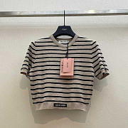 Miu Miu Cotton T-shirt And Mini Skirt Limestone/Black - 4