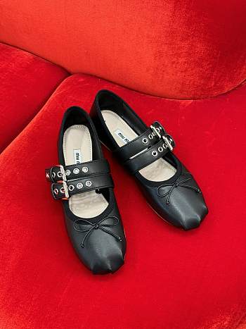 Miu Miu Leather Black Ballet Flat