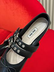 Miu Miu Leather Black Ballet Flat - 5