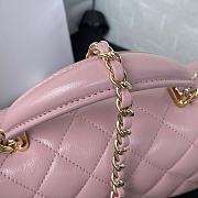 Chanel Flap Top Handle Bag Pink Gold 20x12x6cm - 4