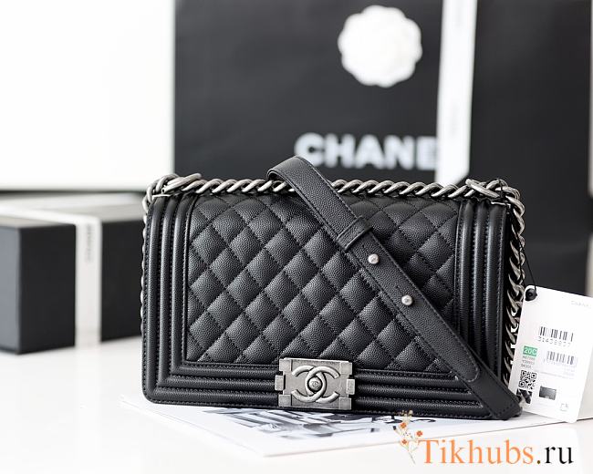 Chanel Leboy Bag Cowskin In Black With Silver Hardware - 1