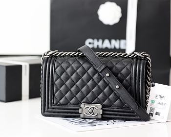 Chanel Leboy Bag Cowskin In Black With Silver Hardware