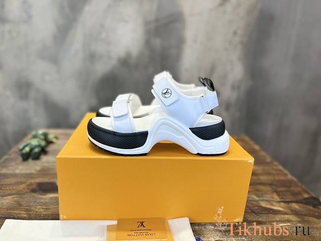 Louis Vuitton LV White Black Sandal  - 1