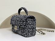 Chanel Top Handle Bag Black White Tweed 20cm - 6