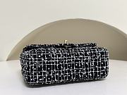 Chanel Top Handle Bag Black White Tweed 20cm - 4