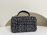 Chanel Top Handle Bag Black White Tweed 20cm - 3