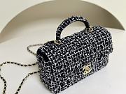 Chanel Top Handle Bag Black White Tweed 20cm - 2