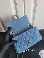 Chanel Flap Bag Denim Gold Blue 20cm - 4