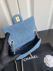 Chanel Flap Bag Denim Gold Blue 20cm - 3