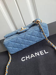 Chanel Flap Bag Denim Gold Blue 20cm - 5