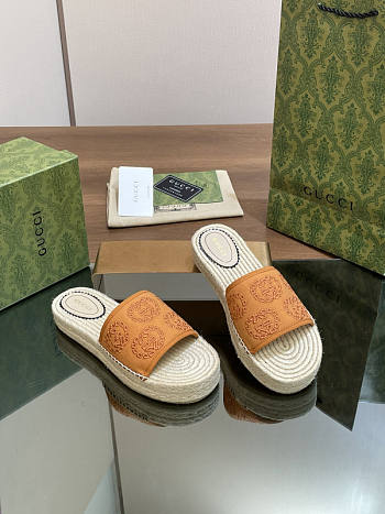 Gucci Slide Espadrille Brown