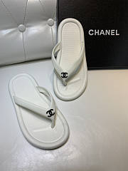 Chanel White Slides - 3