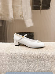 Prada Nappa Leather Mary Jane Pumps White - 4