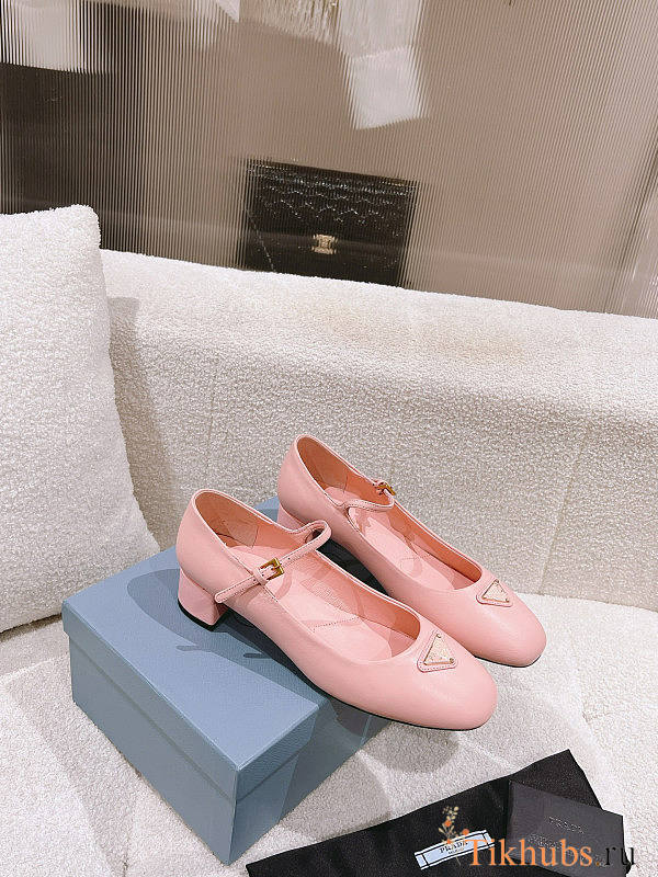 Prada Nappa Leather Mary Jane Pumps Pink - 1