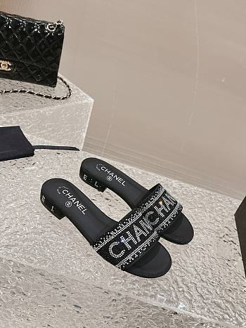 Chanel Black Slides 05