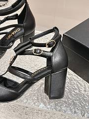 Chanel Mary Janes Black Sandals Heel 7cm - 4