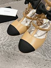 Chanel Mary Janes Beige Sandals Heel 7cm - 5