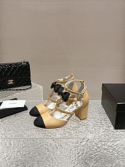 Chanel Mary Janes Beige Sandals Heel 7cm - 4