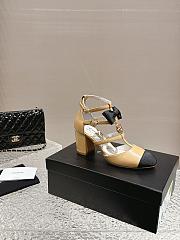 Chanel Mary Janes Beige Sandals Heel 7cm - 3