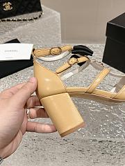 Chanel Mary Janes Beige Sandals Heel 7cm - 2