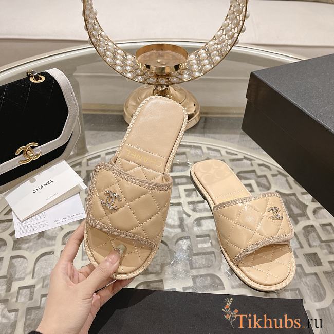 Chanel Beige Slides  - 1