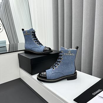 Chanel Denim Blue Boots