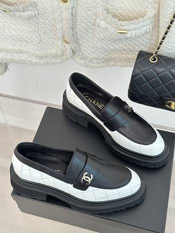 Chanel Black White Loafer