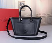 Valentino Black Leather Demilune Flap Satchel 25.5x13x20cm - 3