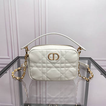 Dior Small Caro Top Handle Camera Bag White 19 x 13 x 4.5 cm