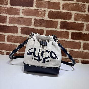 Gucci Mini Shoulder Bag With Print Blue 16x21x11cm