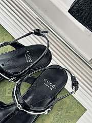 Gucci Slim Horsebit Flat Sandal Black  - 4