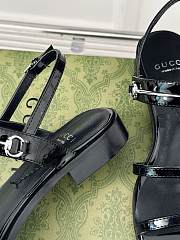 Gucci Slim Horsebit Flat Sandal Black  - 2