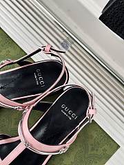 Gucci Slim Horsebit Flat Sandal Pink - 5