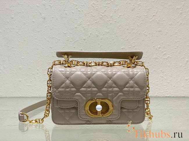 Dior Mini Jolie Top Handle Bag Beige 19 x 12 x 6 cm - 1