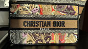 Dior Beige Muticolor Brocart Butterfly Basket Bag 27x20x8cm - 2