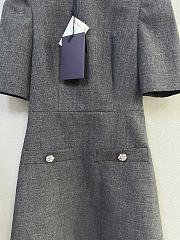 Prada Wool Mini Dress Gray - 3