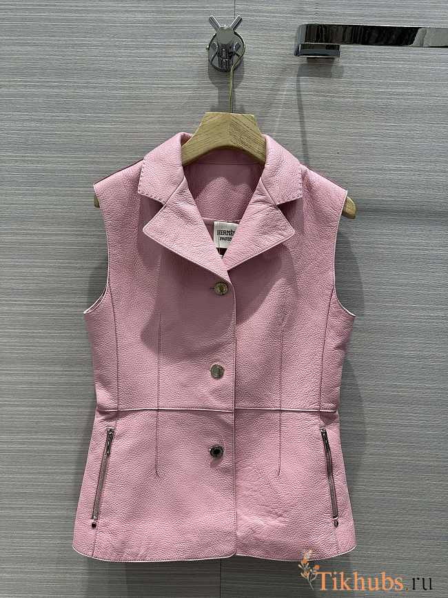 Hermes Leather Pink Vest - 1