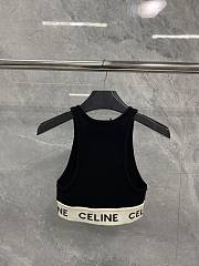 Celine Sports Knit Striped Sports Black Bra - 3
