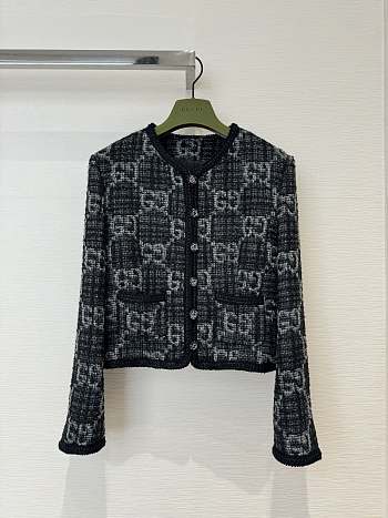 Gucci Wool Cotton-blend Tweed Cropped Jacket