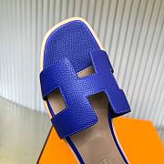Hermes Oran Blue Slides - 4