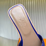 Hermes Oran Blue Slides - 2