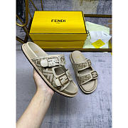 Fendi Chenille Fabric Jacquard Suede FF Sandals Nuvola Rock - 4