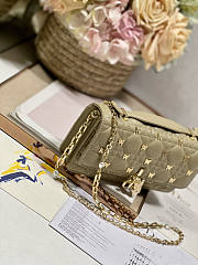 Dior Mini Miss Dior Bag Beige Gold Butterfly Studs 21x11.5x4.5cm - 4